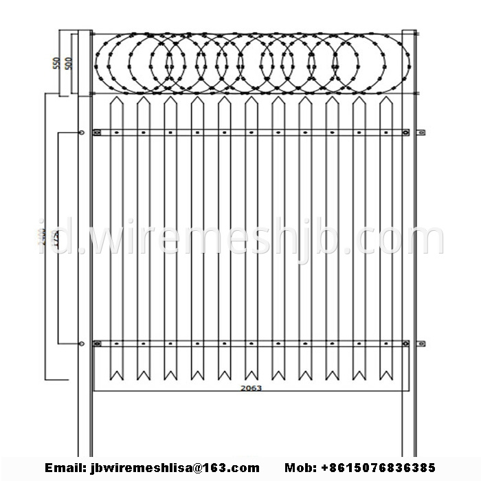 Powder Coated Palisade Fence Panels